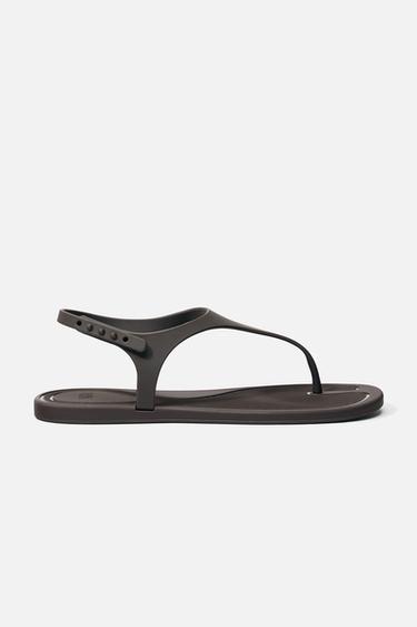 RUBBERISED SANDALS - Brown by Zara