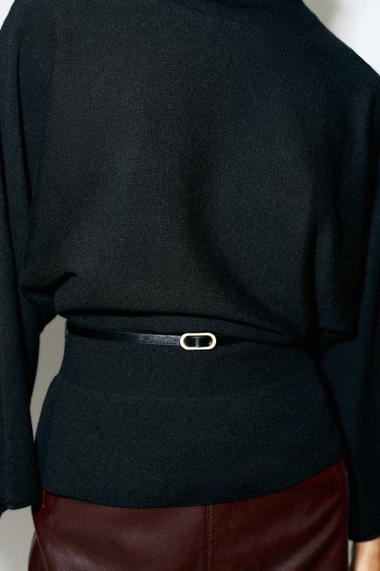 KNIT JUMPER WITH BELT