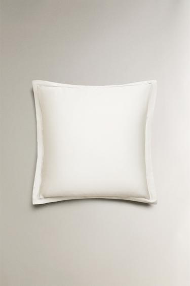 SATEEN PILLOWCASE WITH TRIM (300 THREAD COUNT) - White by Zara - Image 2