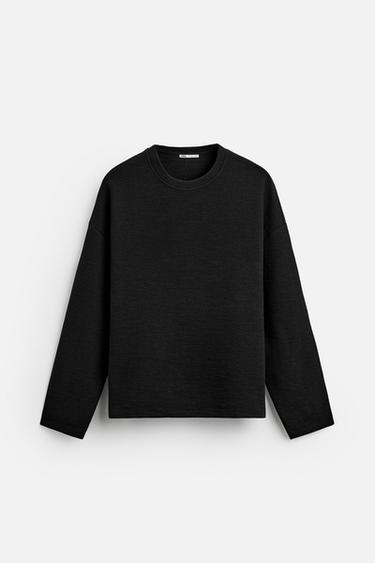 JACQUARD RAISED DETAIL SWEATSHIRT - Black by Zara