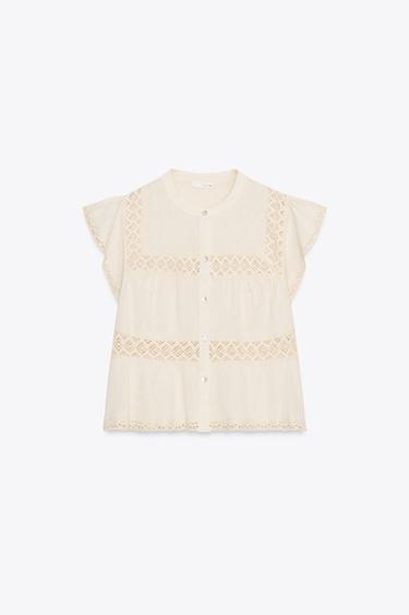 CUERPO RÚSTICO CROCHET ENTREDOSES - Beige claro de Zara - Imagen 0