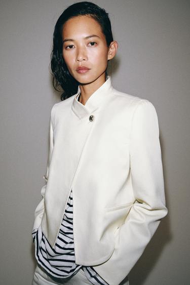 VESTE COURTE ZW COLLECTION - Écru de Zara - Image 3