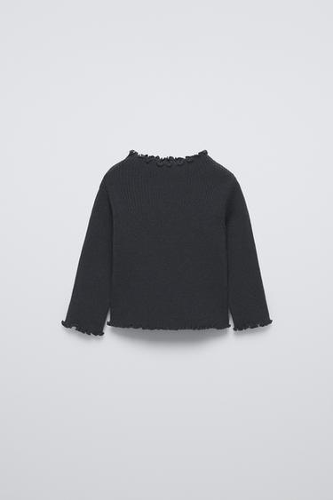 RIBSTRIKKET SWEATER - mørk grå fra Zara - Billede 0