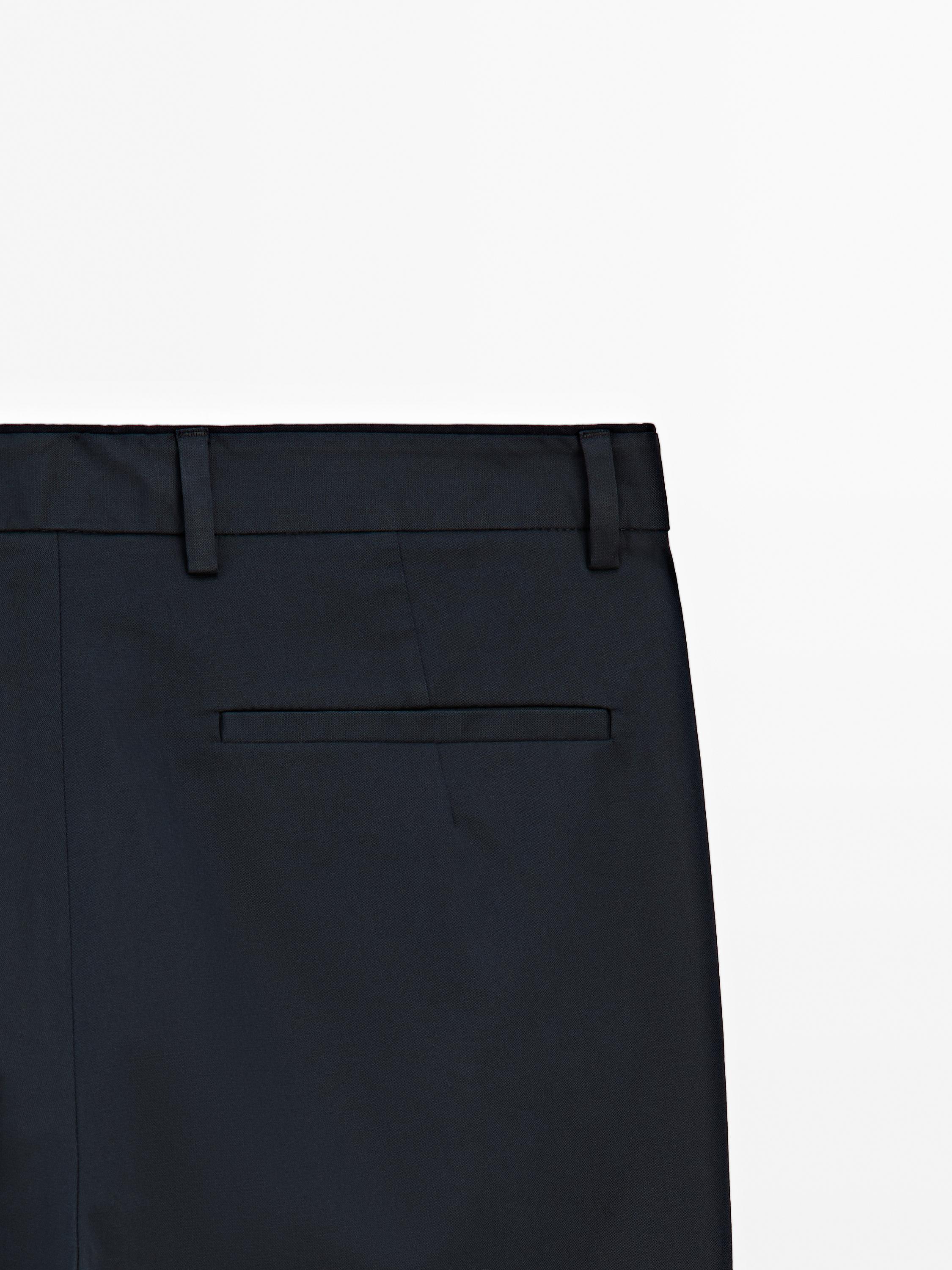 Pantalon tapered fit en coton mélang