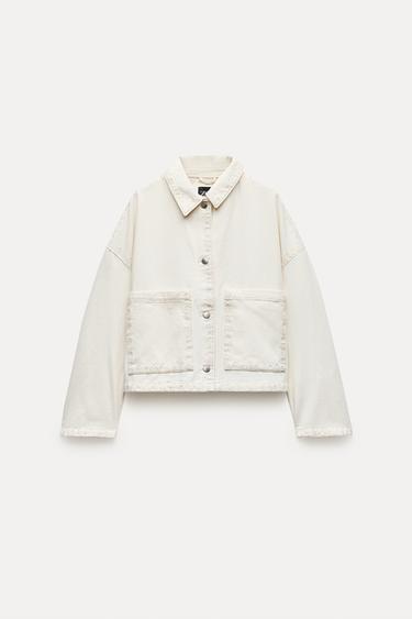 SOBRECAMISA BOLSILLOS BORDADOS ZW COLLECTION - Crudo de Zara