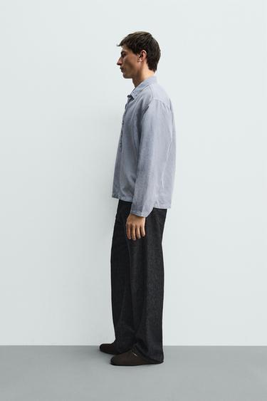 COTTON/LINEN POLO SHIRT - Blue by Zara - Image 3