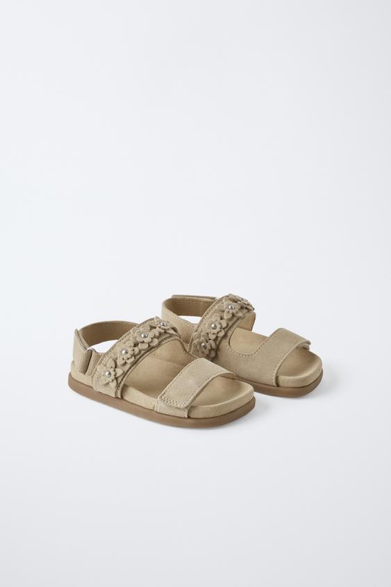 FLOWER LEATHER SANDALS