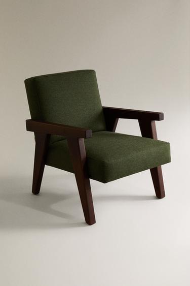 FAUTEUIL NOYER TAPISSÉ ZARA HOME BY BLASCO - Vert foncé de Zara - Image 1