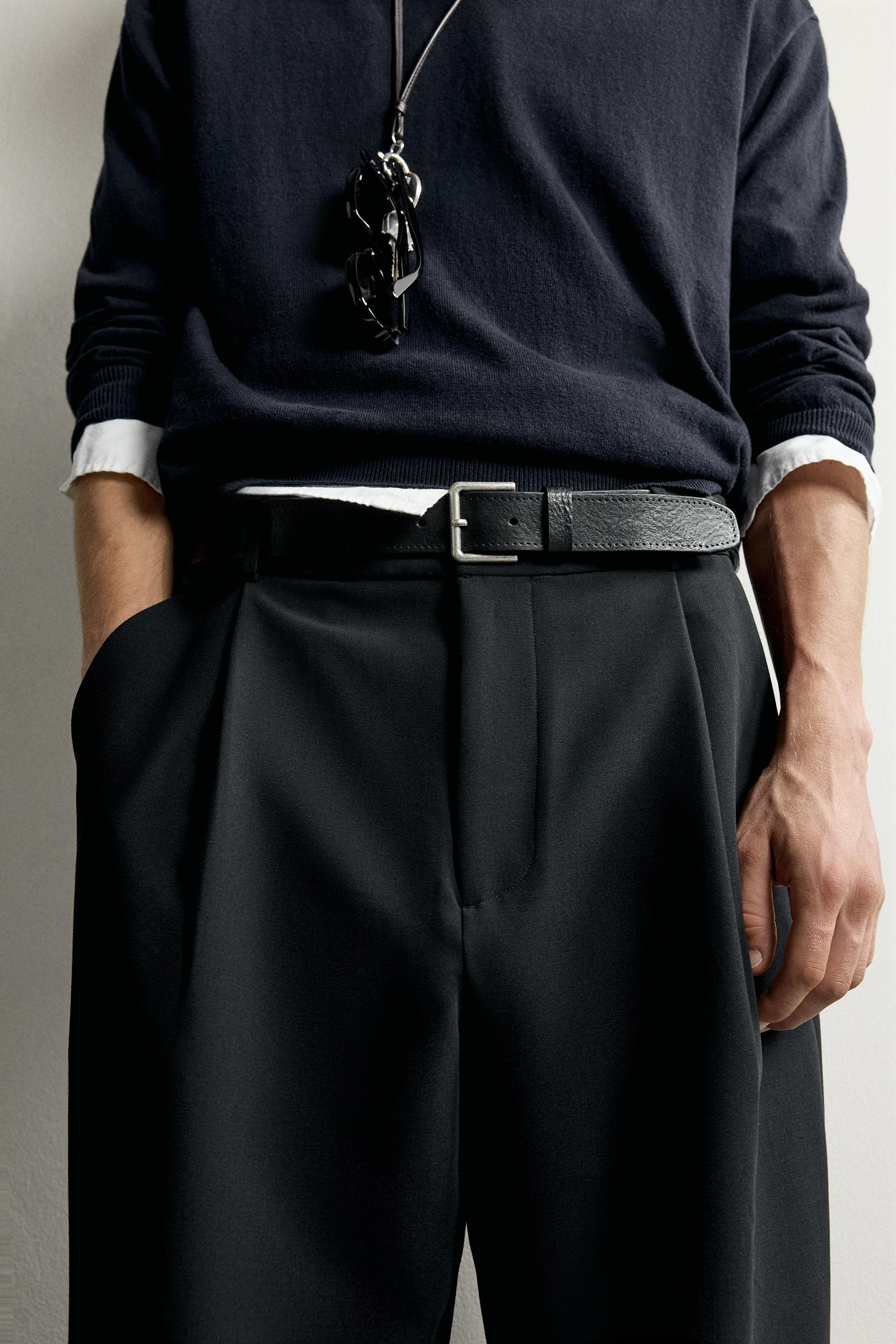 VINTAGE EFFECT LEATHER BELT