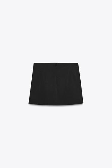 FALDA PANTALÓN CRUZADA PLIEGUES - Negro de Zara