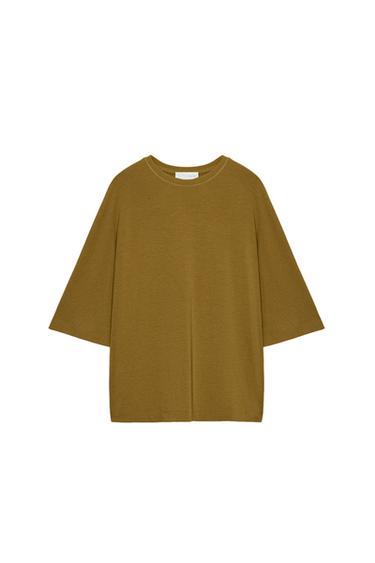 TOP MANCHES CHAUVE-SOURIS - Ocre de Zara