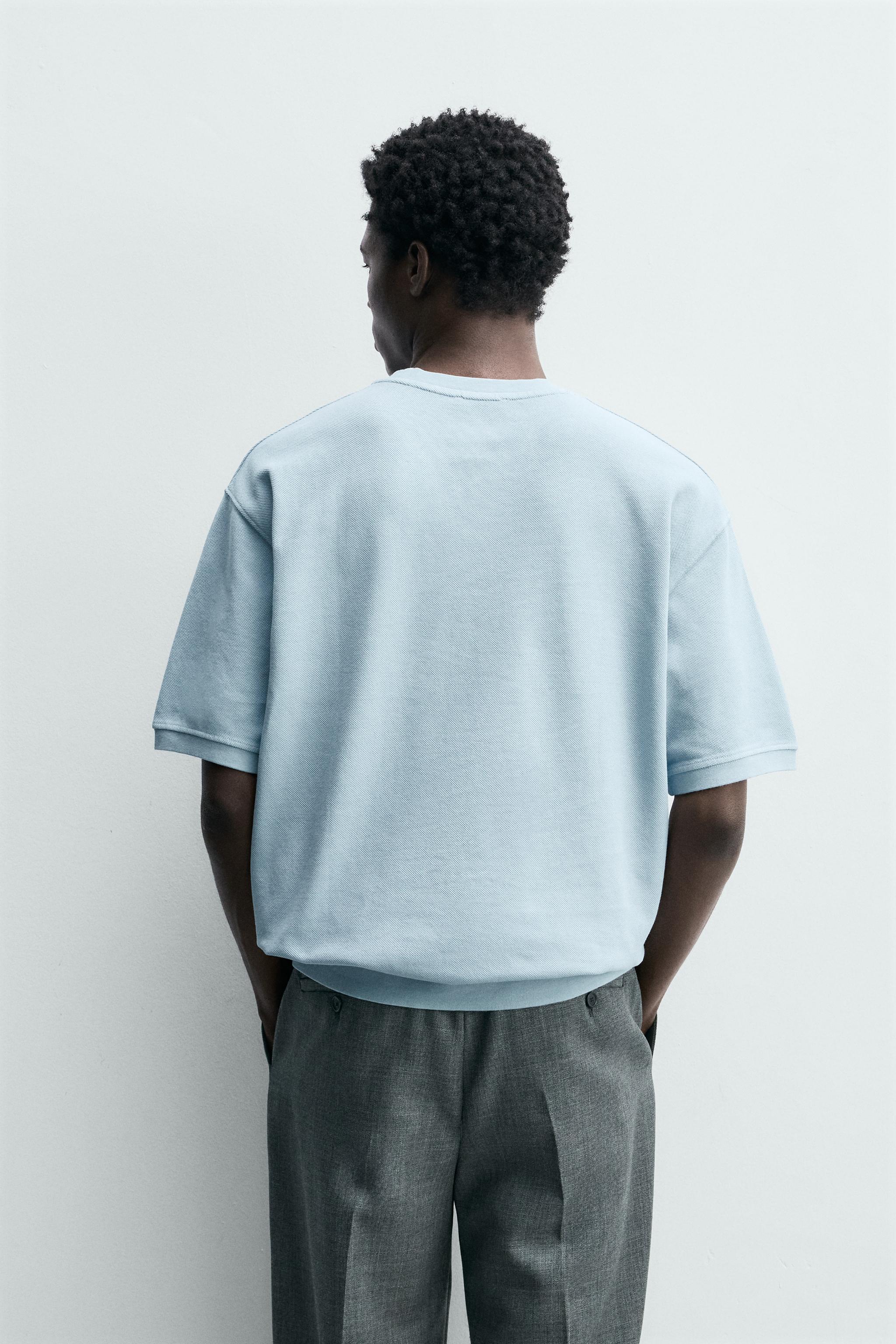 REGULAR FIT PIQUÉ TEXTURED SWEATSHIRT