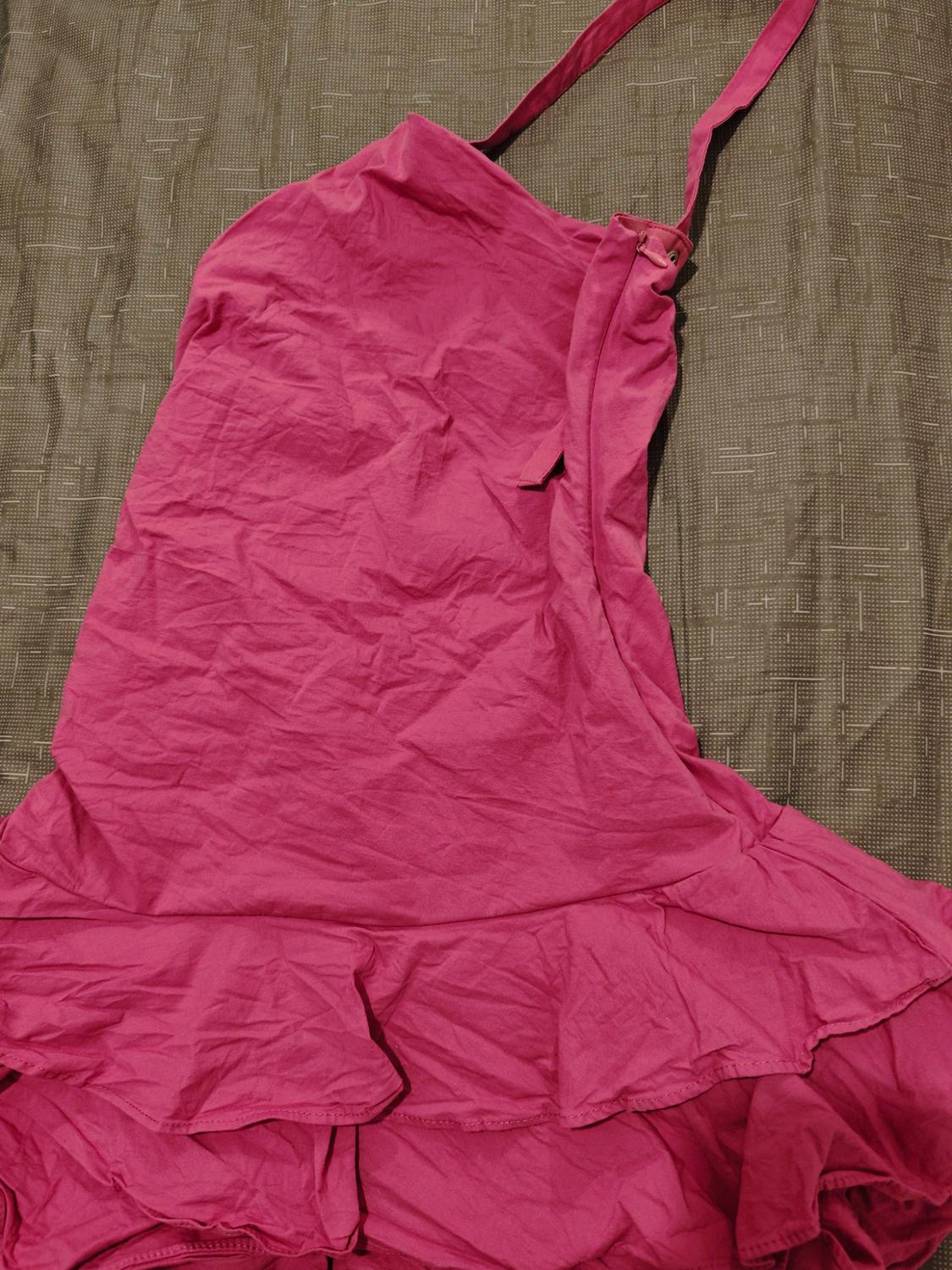 POPLIN HALTERNECK RUFFLE DRESS - Image 3