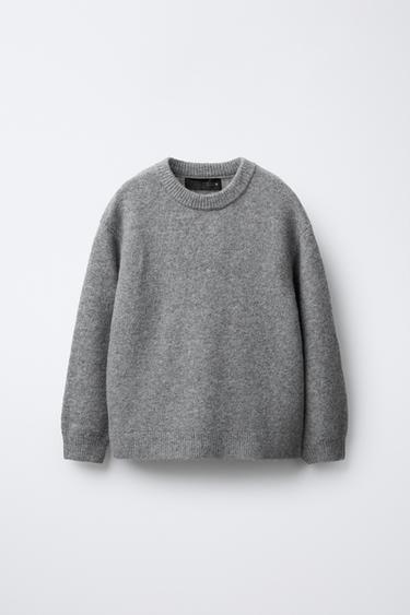 Zara SOFT WOOL KNIT SWEATER - Gray