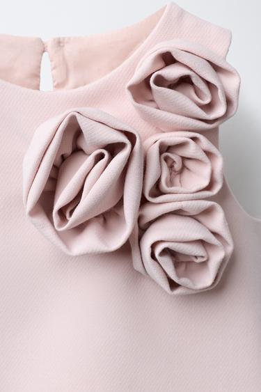 ROBE À FLEURS 3D - Rose clair de Zara - Image 2