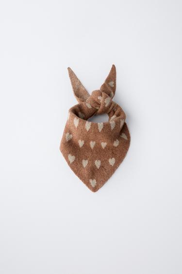 TRIANGULAR KNITTED HEART SCARF - Pink marl by Zara - Image 2