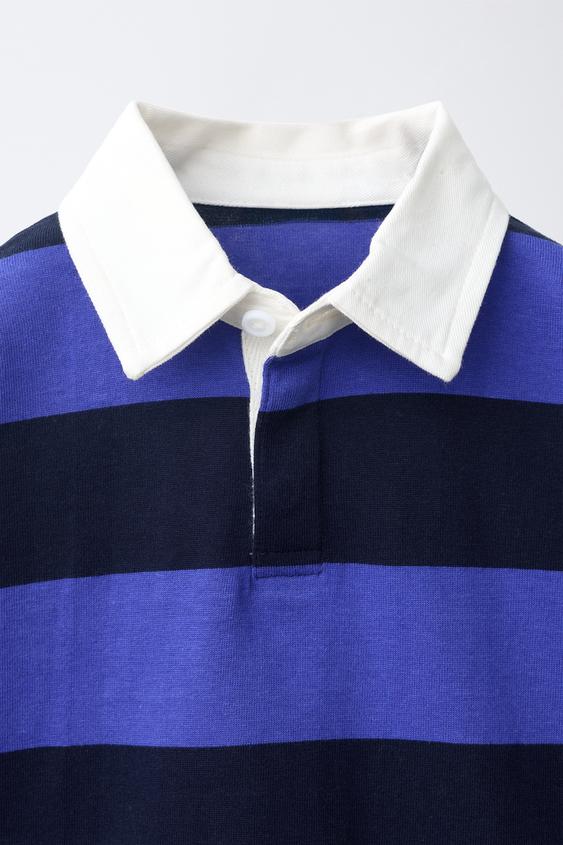 POLO COL SERGE RAYURES - bleu/noir de Zara - Image 2