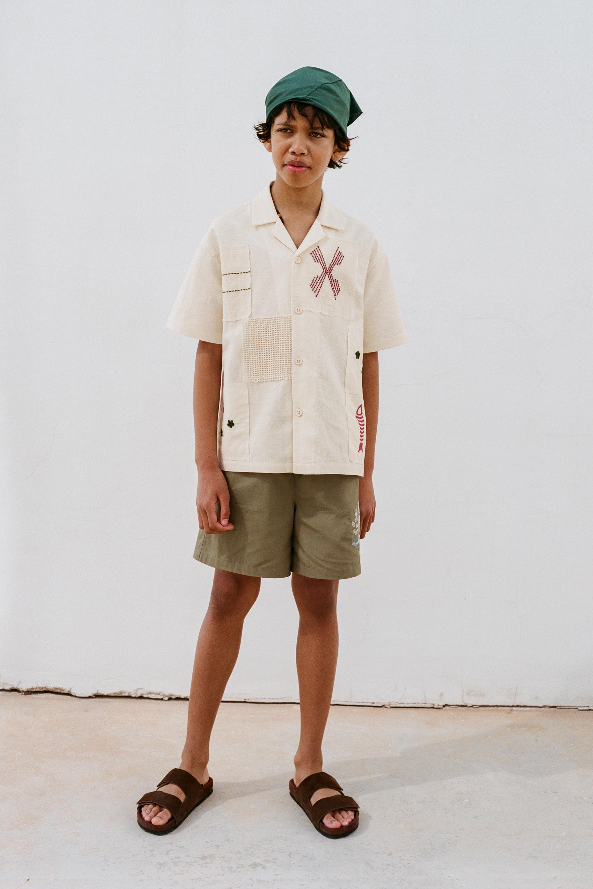 4-10 ANS/ SHORT DE BAIN BRODÉ