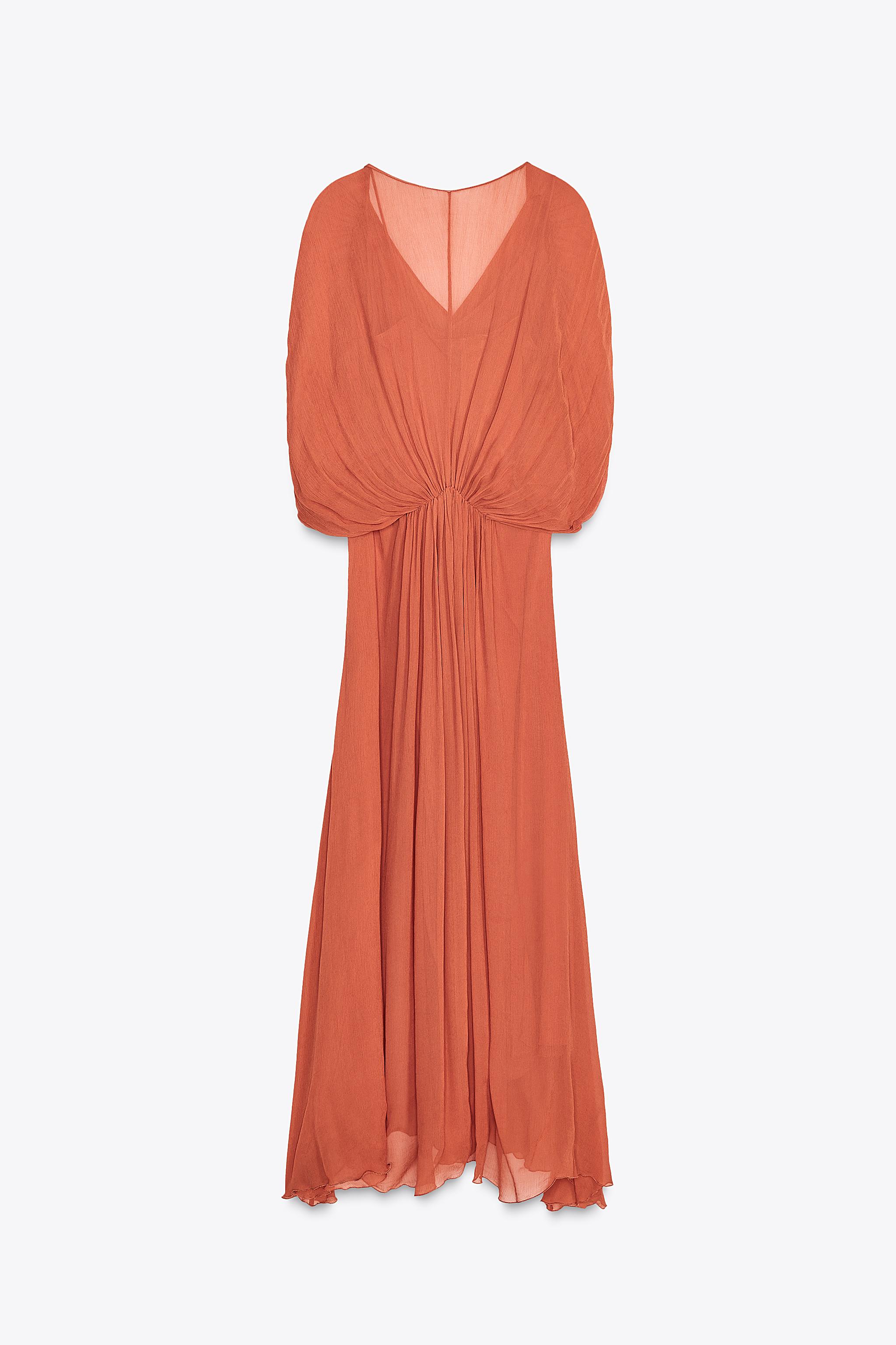 DRAPED DRESS ZW COLLECTION - Brick | ZARA Canada DRAPED DRESS ZW COLLECTION - Brick | ZARA Canada