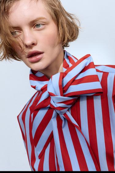 STRIPED SHIRT WITH BOW - Multicoloured by Zara - Image 5