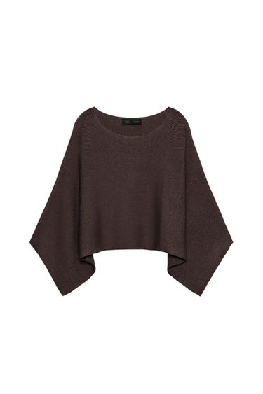 УКОРОЧЕННЫЙ СВИТЕР-НАКИДКА — КОРИЧНЕВЫЙ от Zara