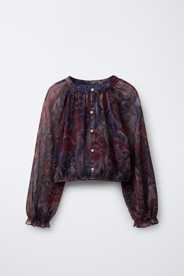 PRINTED SHIRT WITH METALLIC THREAD - Multicoloured by Zara - Image 0