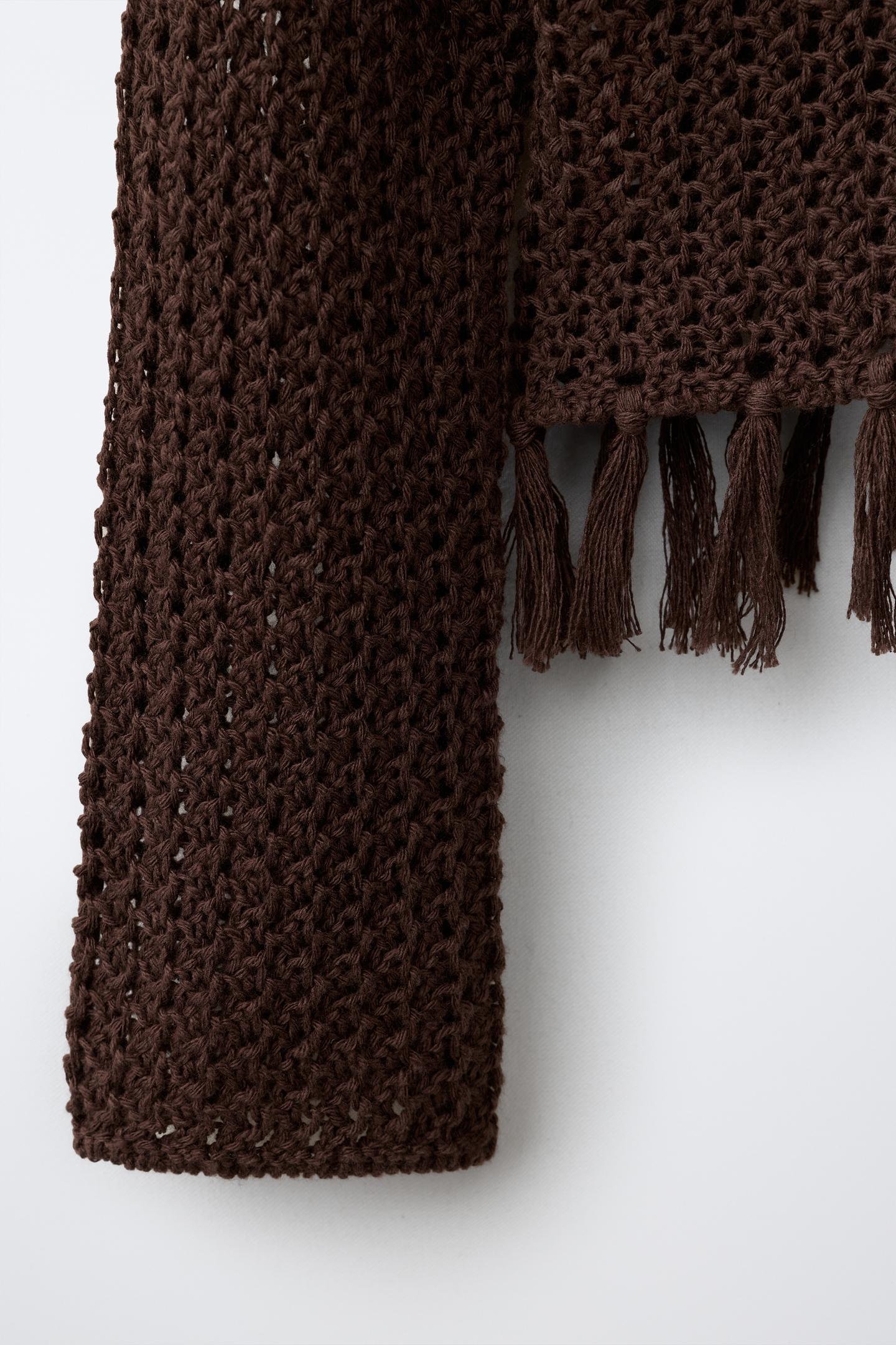 Детский свитер Zara Fringed Knit Jumper, цвет: Коричневый — фото 5