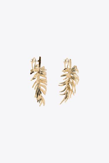 ARECA LEAF EARRINGS - Golden by Zara - Image 1