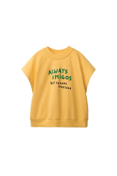 CAMISETA ESTAMPADA TEXTO - Amarillo pastel de Zara