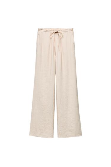 HOSE MIT STRUKTURMUSTER - Elfenbein farben von Zara