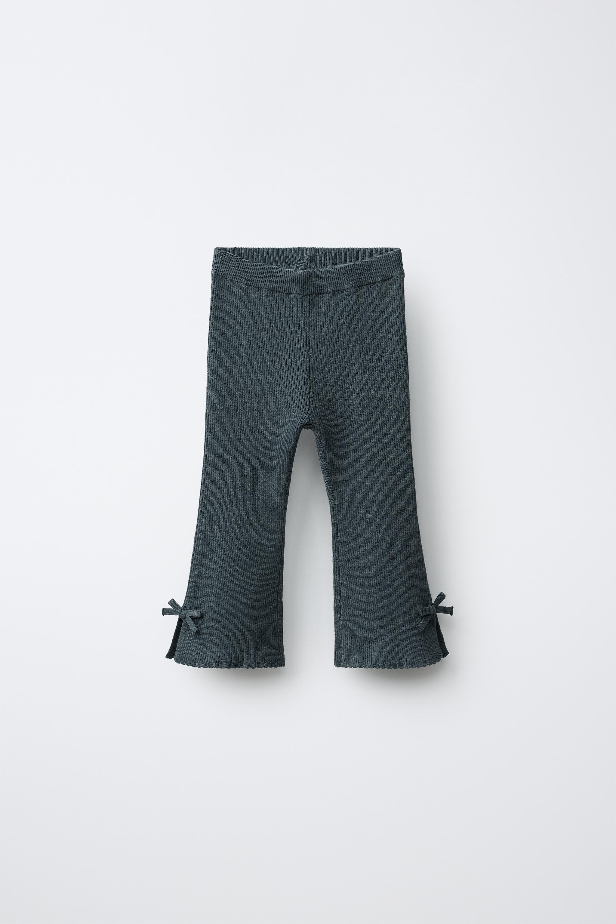 RIBBED FLARE LEGGINGS — Petrol blue