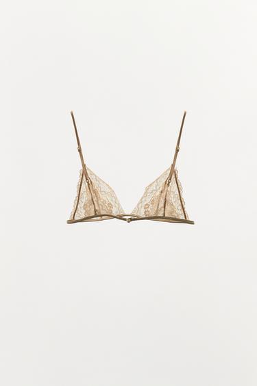SOUTIEN-GORGE TRIANGLE DENTELLE - Écru de Zara - Image 6