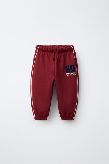 NUMBER JOGGING TROUSERS - Burgundy by Zara - Image 0