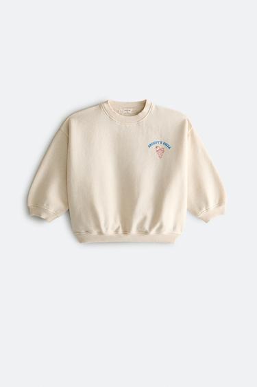 PEANUTS™ PIZZA COTTON SWEATSHIRT - Light beige by Zara