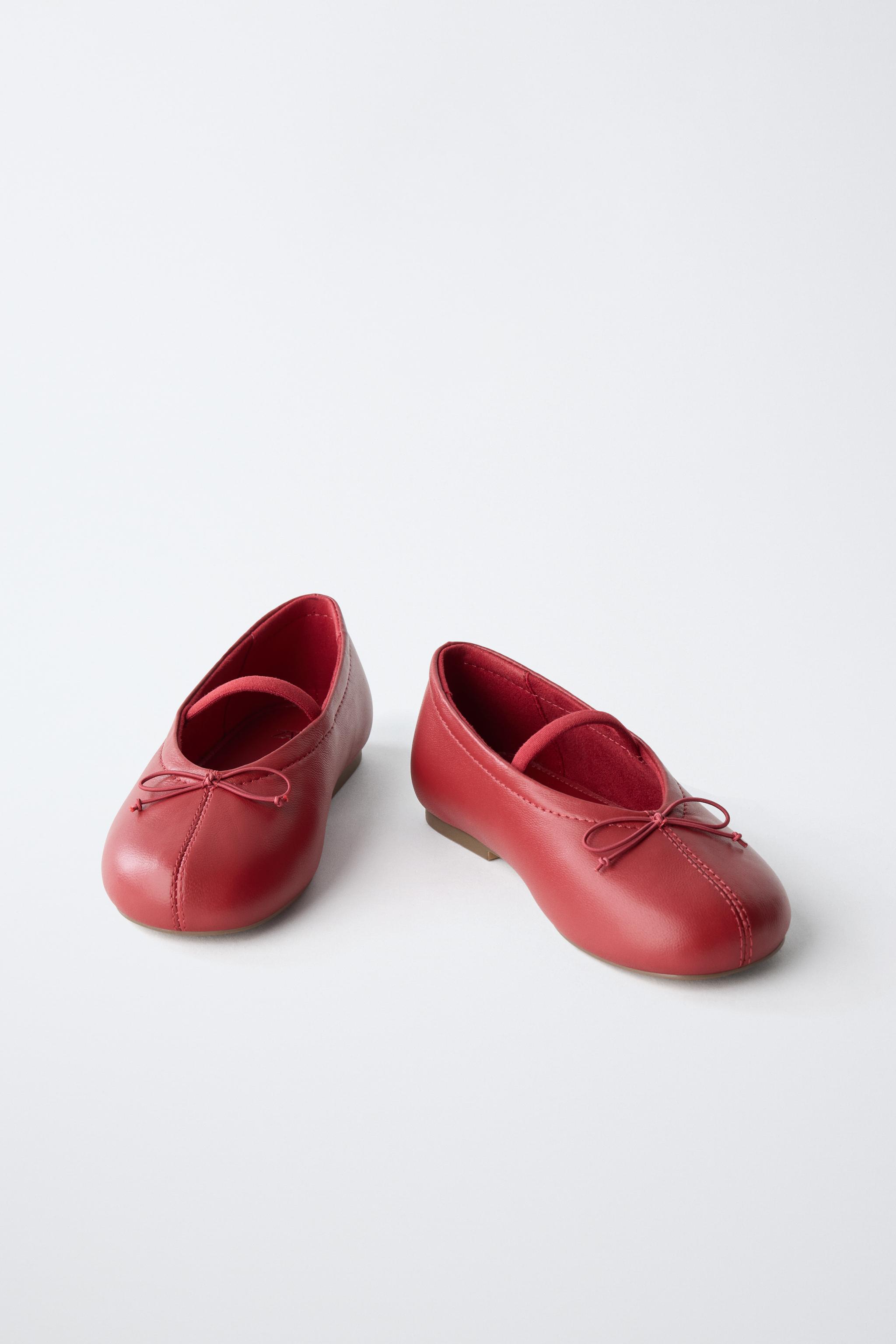 LEATHER BOW BALLET FLATS