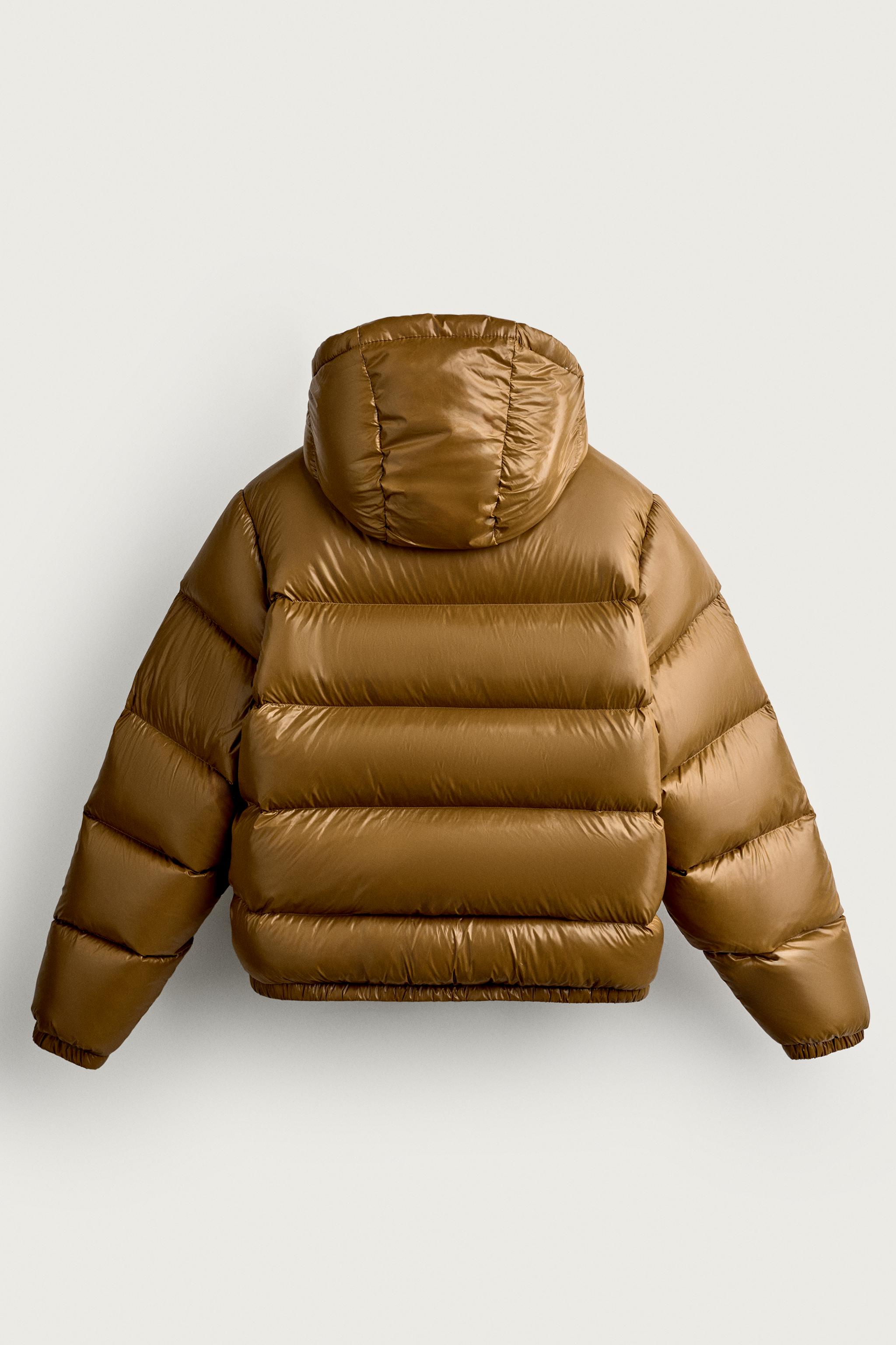 ダウン80%・フェザー20% 撥水加工パフジャケット - マスタード | ZARA