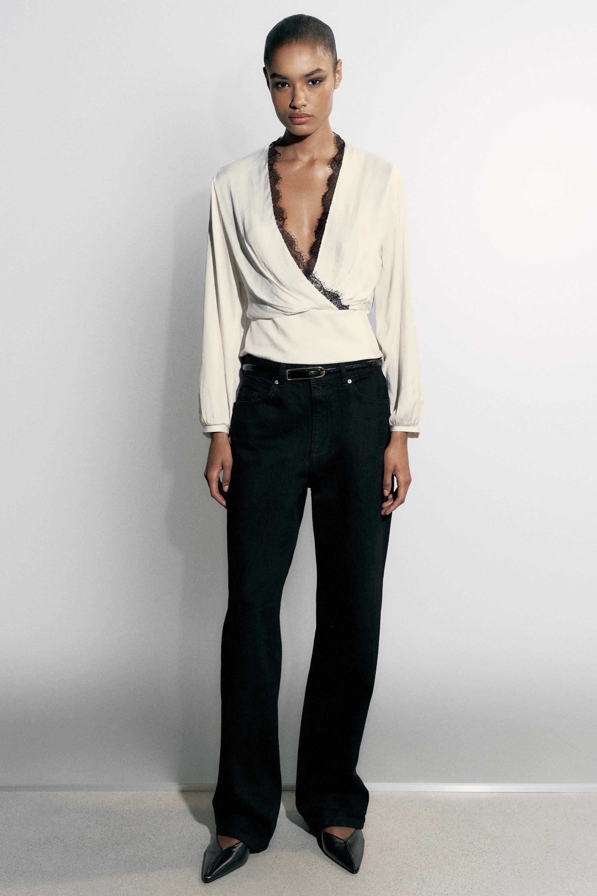 BLOUSE SATINÉE DENTELLE