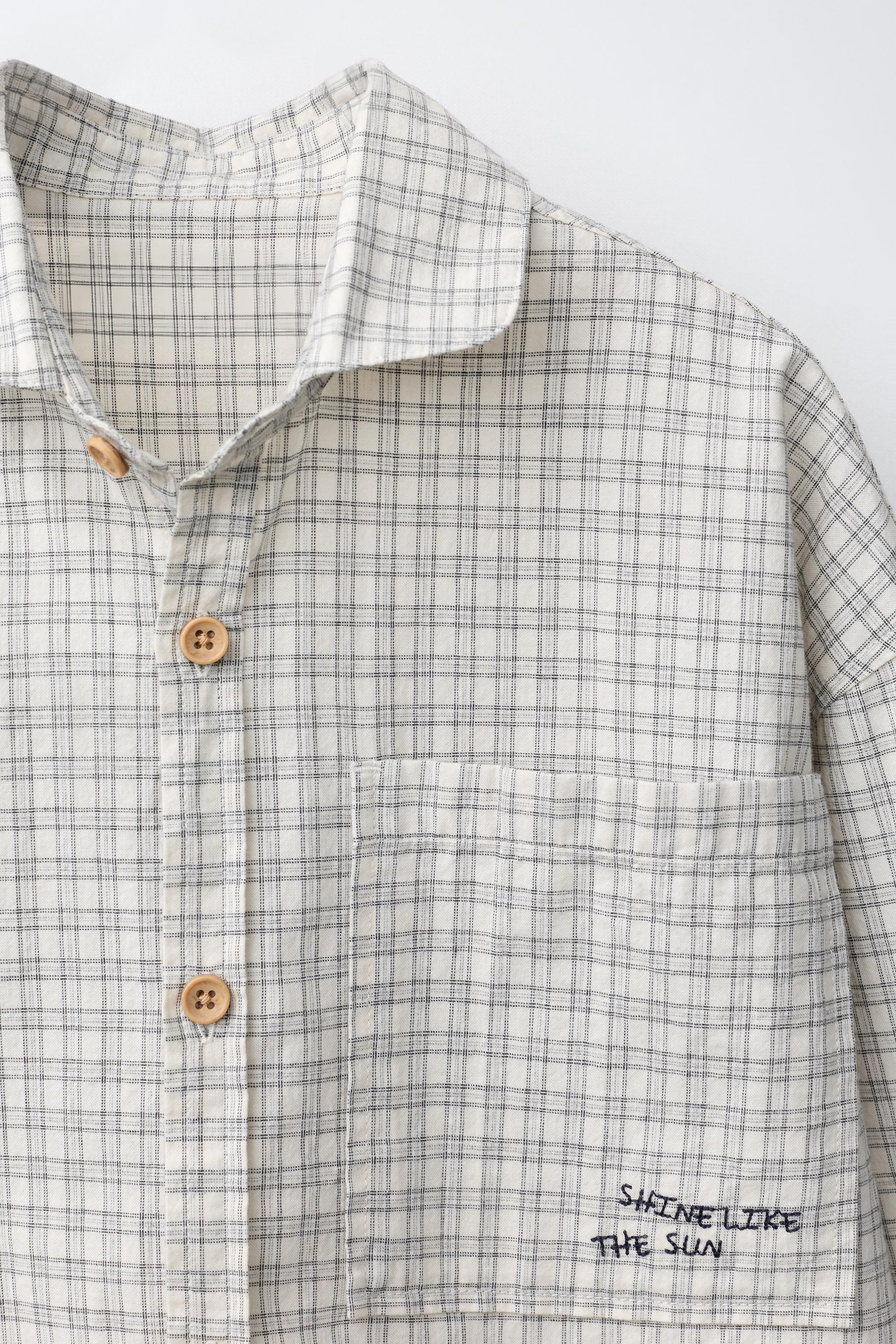 CHEMISE À CARREAUX BRODÉE
