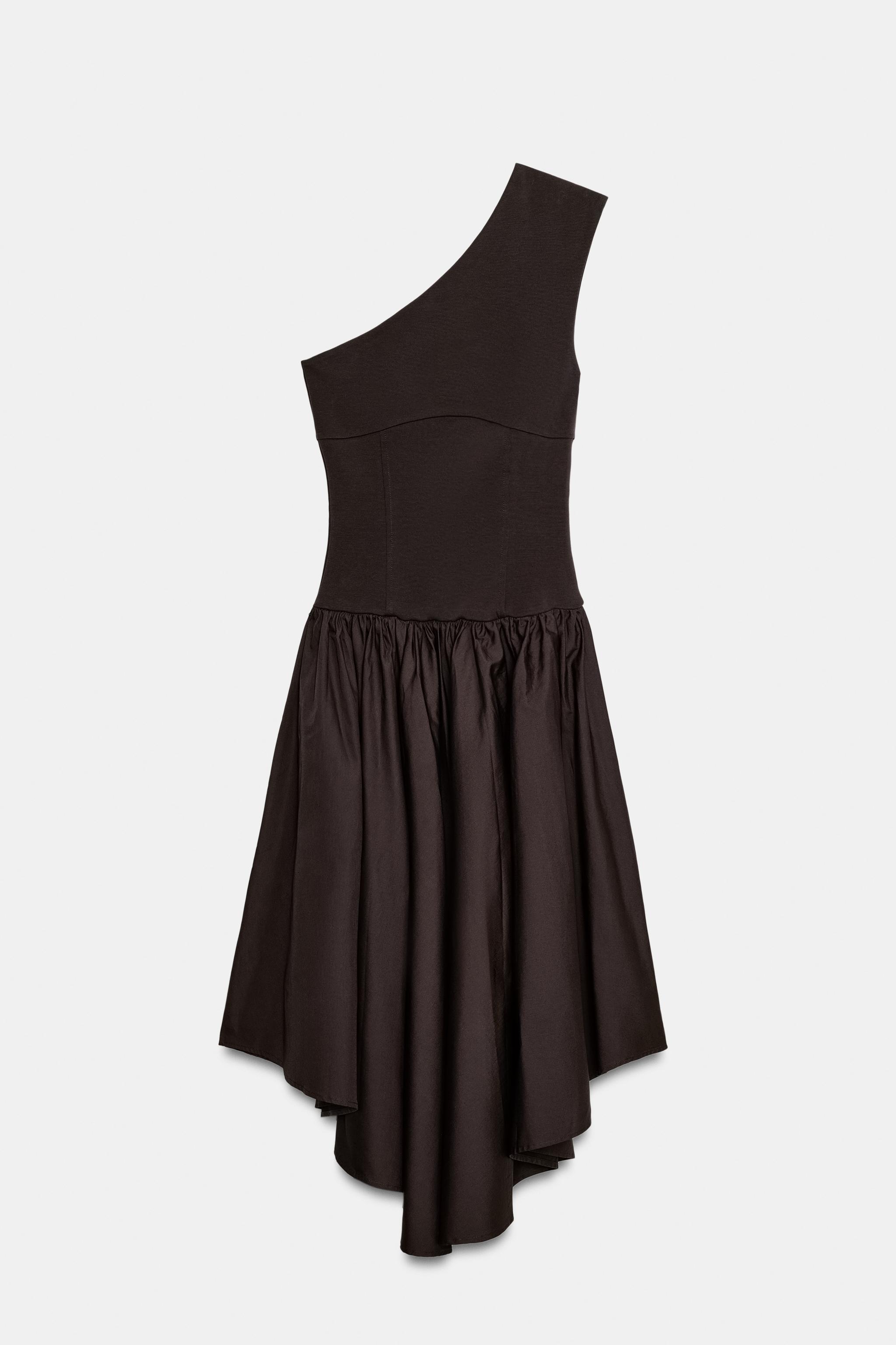 Женские платья Zara ASYMMETRIC COMBINED DRESS — фото 4