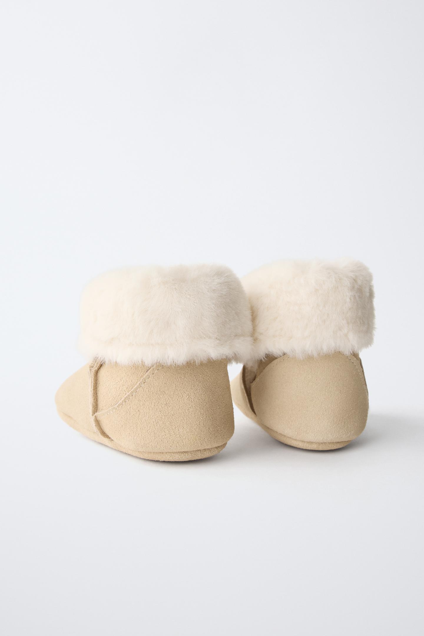 Детские ботинки Zara Fur-Lined Leather, цвет: Коричневый — фото 4