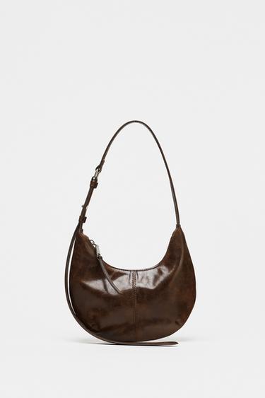 DISTRESSED SHOULDER BAG - Brown by Zara - Image 0