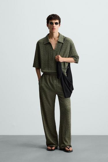 POLO ESTRUTURA TEXTURA - Verde da Zara - Imagem 0