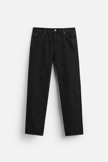 STRAIGHT-FIT REGULAR JEANS - Charcoal by Zara - Image 5