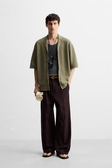 TEXTURED KNIT SHIRT - Khaki by Zara - Image 0