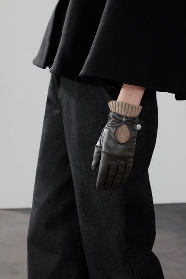 Zara SHORT GLOVES - Brown