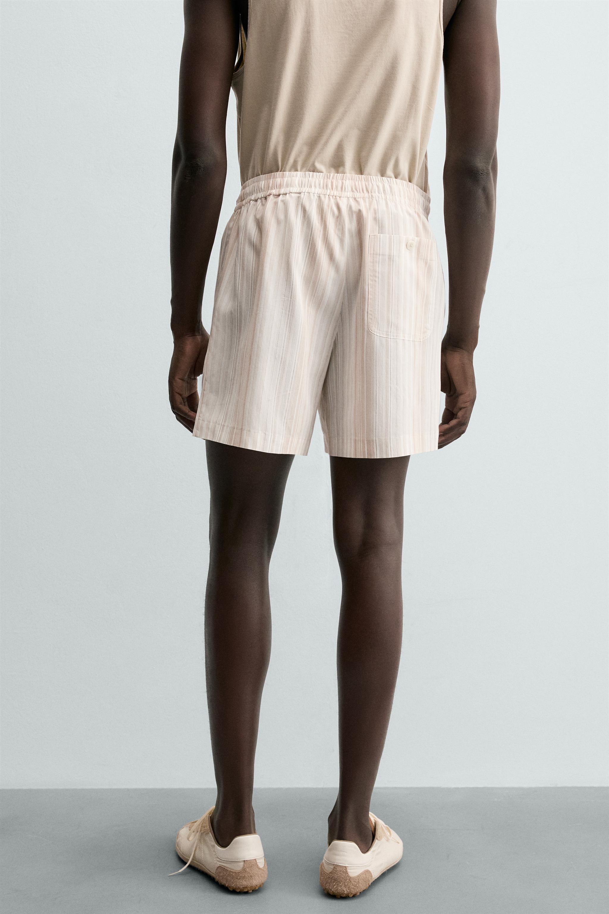 Мужские шорты Zara STRIPED RELAXED FIT SHORTS — фото 3