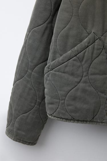 Zara WASHED QUILTED JACKET - Mid-gray