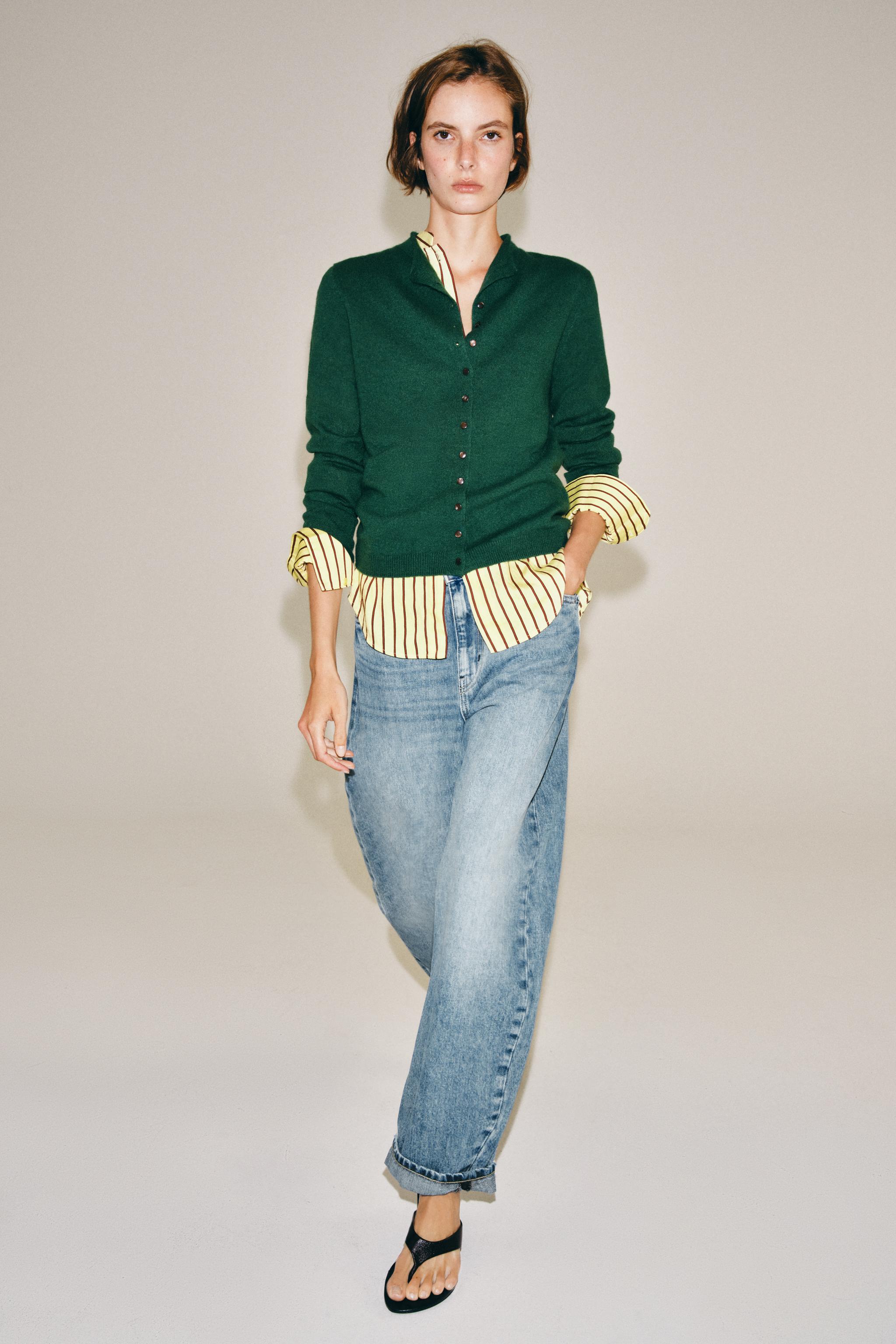 Zara %100 KAŞMİR DİK YAKA HIRKA görsel 5