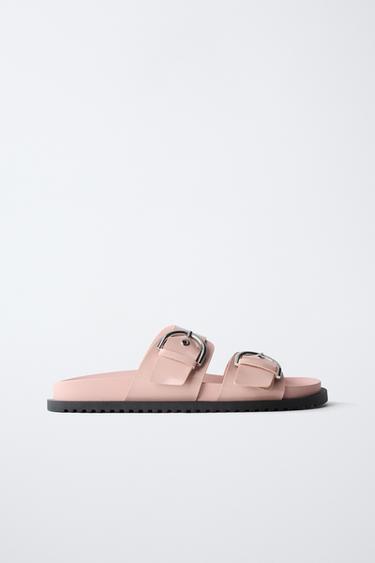 SANDALIA CHAROL HEBILLAS - Rosa de Zara