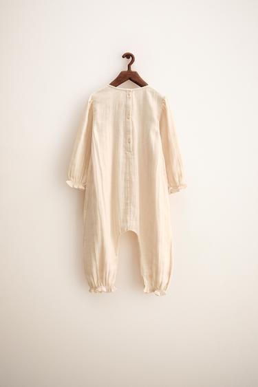 ZARA TIMELESS - EMBROIDERED LONG JUMPSUIT - Ecru by Zara - Image 1
